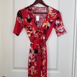 NWT Stilletto’s Wrap Dress With Slit At Calf Size Small
